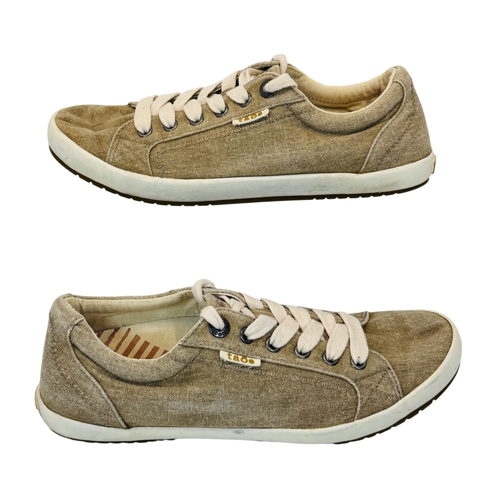 Taos Star Canvas Sneakers Women's 9 Natural Beige‎ Low Top Comfort Casual